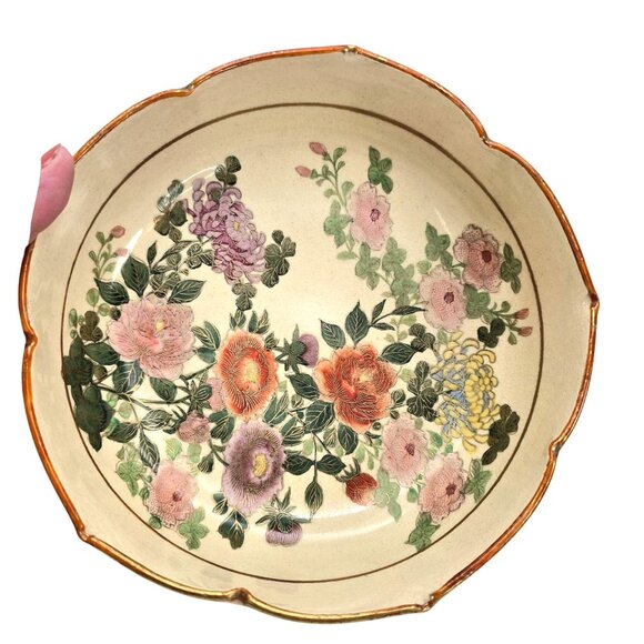 Vintage Japanese Hand-Painted Ceramic Bowls With Floral Landscape Designs je189 - Picture 3 of 16